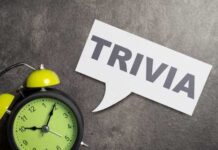 Trivia Q: Which country first set a national retirement age, sparking a global trend in retirement planning? Green alarm clock next to a speech bubble with the word 'TRIVIA'
